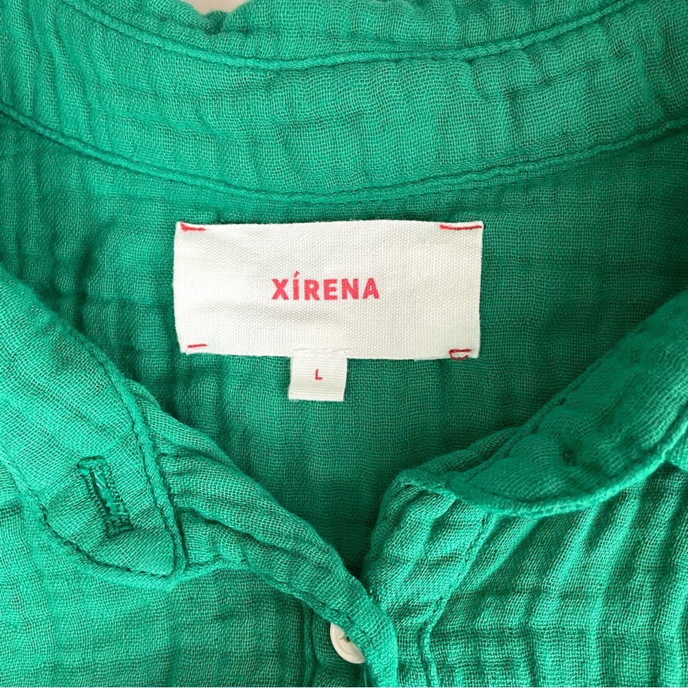 XiRENA Chelsea Gauze Scout Button Down Shirt Apple Green Large - Picture 10 of 14
